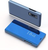 Mirror Clear View Horizontale Flip PU Smart Leather Case voor Galaxy A7 (2018), met houder (blauw)