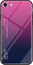 Kleurovergang Glass Case voor iPhone 8 & 7 (Magenta)