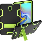 Contrasterende kleur siliconen + pc schokbestendige hoes voor Galaxy Tab A 10.5 T590, met houder