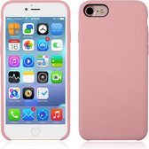 Voor iPhone 8 & 7 Pure Color Liquid Silicone + PC Shockproof Defender Case (Apricot)