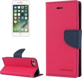 GOOSPERY FANCY DIARY voor iPhone 8 & 7 Cross Texture Horizontaal Flip Leren Case met Kaartsleuven & Portemonnee & Houder (Magenta)