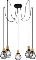 EGLO Palmorla - Hanglamp - E27 - Ø 84,5 cm - Zwart/Bruin