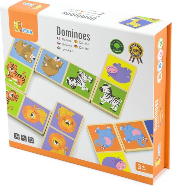 Afbeelding van het spel Viga Toys - Domino - Wilde Dieren