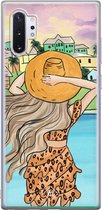 Samsung Note 10 Plus hoesje siliconen - Sunset girl | Samsung Galaxy Note 10 Plus case | multi | TPU backcover transparant