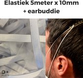 Pless® Elastiek Koord - Elastisch Touw Rekkers - Voor het maken van maskers mondmasker mondkapje - 10 mm 5 meter - Wit