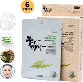 MITOMO Tea Tree Gezichtsmasker - Face Mask Beauty - Valentijn Cadeautje voor Haar - Masker Gezichtsverzorging - Skincare Rituals - Huidverzorging Vrouwen - 6 Stuks