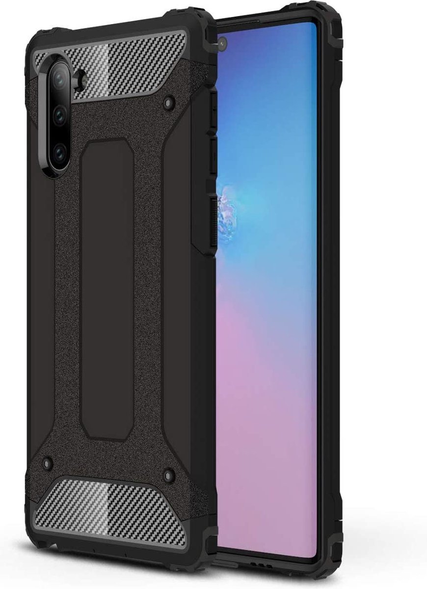 Armor Hybrid Geschikt voor: Samsung Galaxy Note 10 Hoesje - Zwart