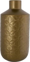 Bloemenvaas/vazen van brons kleur keramiek met hoogte 30 cm en diameter 15 cm - Bloemen/boeketten