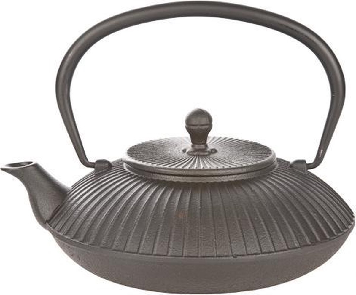 Cosy&Trendy Stria Theepot - Gietijzer - 1L15 - Zwart