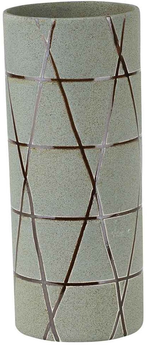 Cosy @ Home Vaas Tube Bronze Lines Grijs 12x12xh30cm