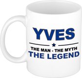 Yves The man, The myth the legend cadeau koffie mok / thee beker 300 ml