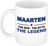 Naam cadeau Maarten - The man, The myth the legend koffie mok / beker 300 ml - naam/namen mokken - Cadeau voor o.a verjaardag/ vaderdag/ pensioen/ geslaagd/ bedankt