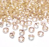 300x Hobby/decoratie gouden diamantjes/steentjes 12 mm/1,2 cm - Kleine kunststof edelstenen goud - Hobbymateriaal - DIY knutselen - Feestversiering/feestdecoratie plastic tafeldecoratie stene