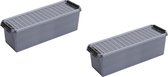2x boîtes de rangement / boîtes de rangement Sunware Q-Line 1,3 litre 20 x 15 x 14 cm plastique - Boîtes de rangement pratiques