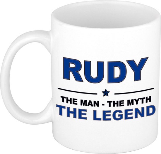 Cadeau prénom Rudy - L'homme, le mythe la légende tasse à café / tasse 300  ml - nom /... | bol.com