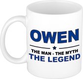 Owen The man, The myth the legend cadeau koffie mok / thee beker 300 ml