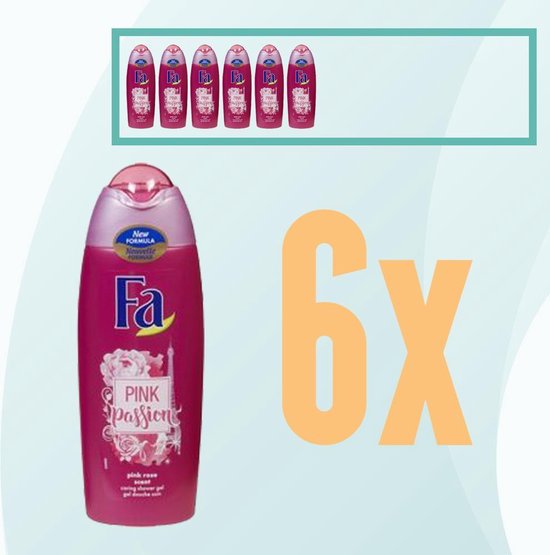 FA - Pink Passion - Woman - Douchegel  - Showergel - 6x250 ml - Voordeelverpakking - Voordeelpakket - FA Pakket -