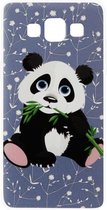 ADEL Siliconen Back Cover Softcase Hoesje Geschikt voor Samsung Galaxy A5 (2015) - Panda met Blaadje