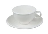 Cosy & Trendy Cappuccino kop en schotel Malaga - Wit -Porselein (NBC) - Set van 6 stuks - Ø 10 x 6 cm - 15 cl