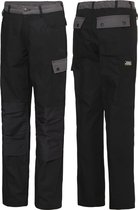 Ultimate Workwear - Topmodel Canvas Werkbroek DEVON - 60% katoen/40% Polyester 330gr/m2 met CORDURA 220gr/m2 - Tweekleurig Zwart/Grijs