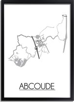 DesignClaud Abcoude Plattegrond poster A3 + Fotolijst zwart