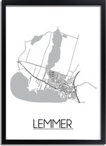 DesignClaud Lemmer Plattegrond poster A4 + Fotolijst zwart