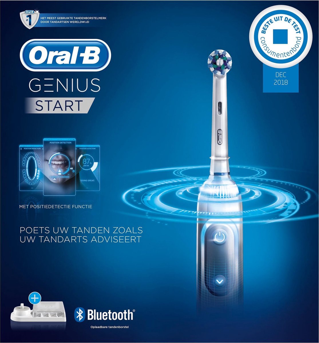 Oral-B Genius Elektrische Tandenborstel Silver met 3 - afbeelding 2
