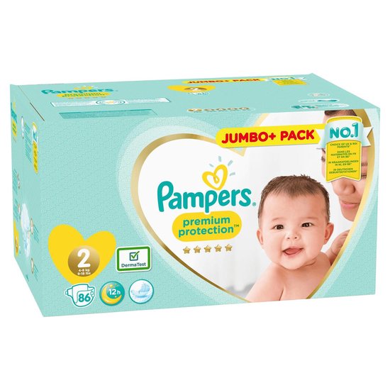 Pampers Premium Protection Maat 2, x86 Luiers, 4kg-8kg | bol.com