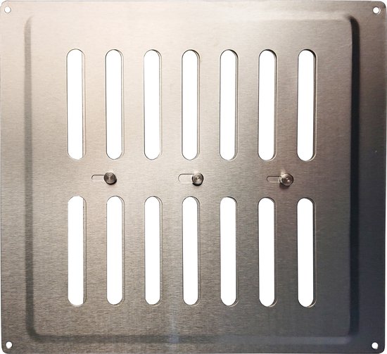 Grille de ventilation réglable IVC Air, 22,5 x 22,5 cm, grille inox Inox, extra plat