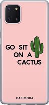 Samsung Note 10 Lite hoesje siliconen - Go sit on a cactus | Samsung Galaxy Note 10 Lite case | Roze | TPU backcover transparant