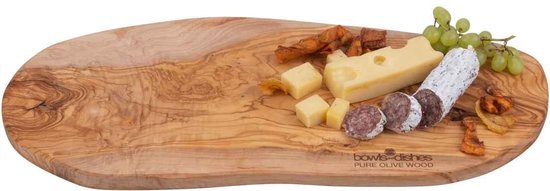 Bowls and Dishes Pure Olive Wood olijfhouten Borrelplank | Tapasplank | Serveerplank 45 t/m 50 cm | cadeautip!