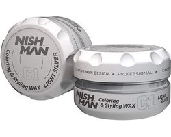 Nish Man Coloring & Styling Wax LIGHT SILVER- 2 STUKS