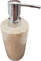 Luxe handzeepdispenser natuursteen beige rond J-stone