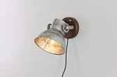 Light & Living Elay Wandlamp - Vintage Zilver/Hout - 21x18x19 cm