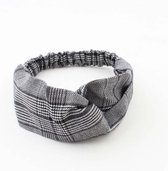 Haarband met ruitjes print, zwart/wit