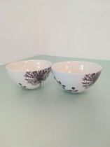 Twee leuke schaaltjes met opdruk van bloemen