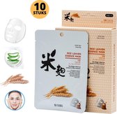 MITOMO Rice Leaven Gezichtsmasker - Face Mask Beauty - Valentijn Cadeautje voor Haar - Masker Gezichtsverzorging - Skincare Rituals - Huidverzorging Vrouwen - 10 Stuks