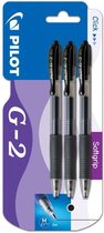 Pilot - G2 Premium clicker gel roller 0.7mm - zwart - per 3 verpakt