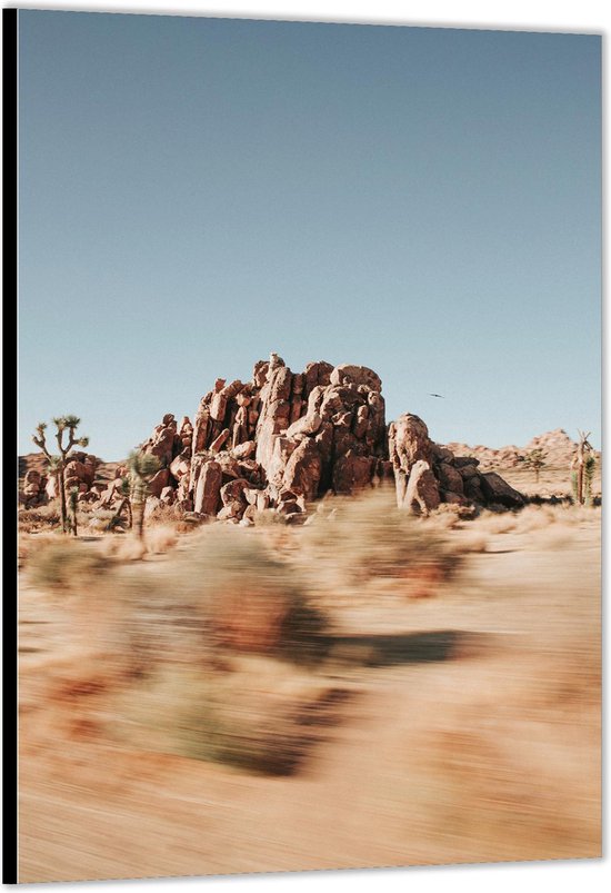 Dibond –Rotsen in de Woestijn– 60x90cm Foto op Aluminium (Met Ophangsysteem)