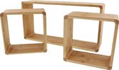 Wandboxen ANDRE - Bamboe - Hout - Set van 3 - Rechthoek