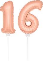 Folie Ballon Rosé Goud "16" 36CM