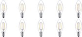 PHILIPS - LED Lamp 10 Pack Filament - Classic LEDCandle 827 B35 CL - E14 Fitting - 2W - Warm Wit 2700K | Vervangt 25W - BES LED