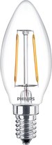 PHILIPS - LED Lamp Filament - Classic LEDCandle 827 B35 CL - E14 Fitting - 2W - Warm Wit 2700K | Vervangt 25W - BES LED