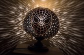 Handgemaakte Kalebas Sfeerlamp - Spider Man - Design Lamp voor in de Kinderkamer - Te Gebruiken als Sfeerlamp/Nachtlamp/Kinderlamp - Inclusief 40 Watt ampul