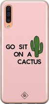 Samsung A50/A30s hoesje siliconen - Go sit on a cactus | Samsung Galaxy A50/A30s case | Roze | TPU backcover transparant