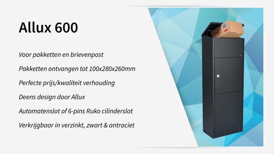 Berouw niemand Herenhuis Allux Brievenbus 600 Zwart | bol.com