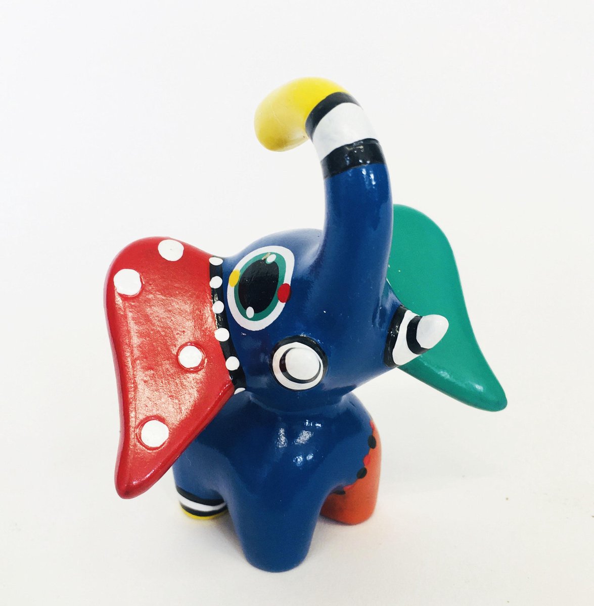 Jacky Zegers Beeld Olifant Lito-Kleurrijke, Vrolijke Kunst–Uniek en Origineel Cadeau–in Kleurrijke Geschenkdoos -JZ26-9 cm