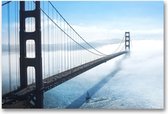 MN Collections - Schilderij - Cityscape Photography. - Zwart, Wit En Blauw - 105 X 70 Cm
