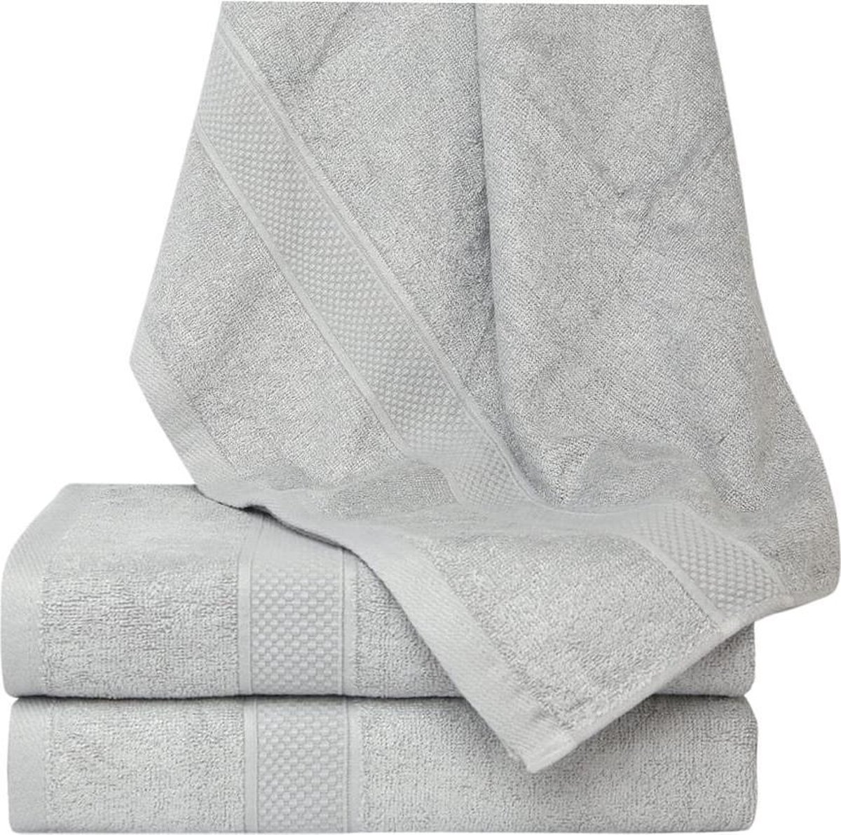 Homéé® Bamboe badlakens - set van 3 stuks - grijs - 70x130cm