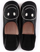 Fatimamorocco.nl  Smiley babouche BlackWhite XL (41-44)